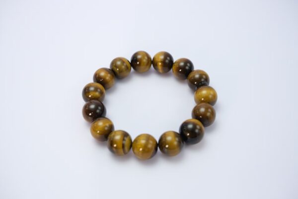 Tiger's Eye Bead Bracelet Grounding Stone for Courage, Focus & Protection