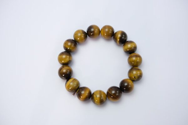 Tiger's Eye Bead Bracelet Grounding Stone for Courage, Focus & Protection