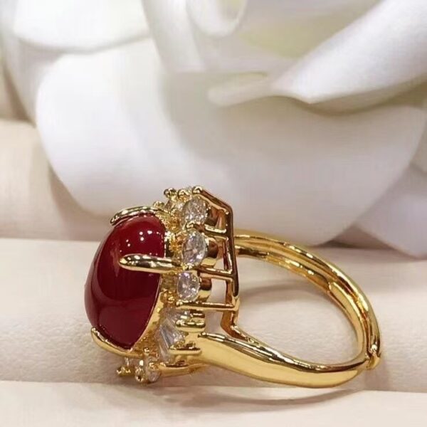 Customized  18K  Red coral ring