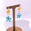 Handmade 925 Sterling Silver Earrings with Real Blue Petals