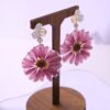 Handmade 925 Sterling Silver Earrings with Real Pressed Dried Flowers