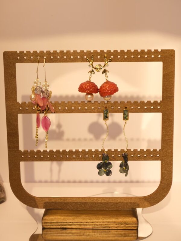 木质耳环架三层
