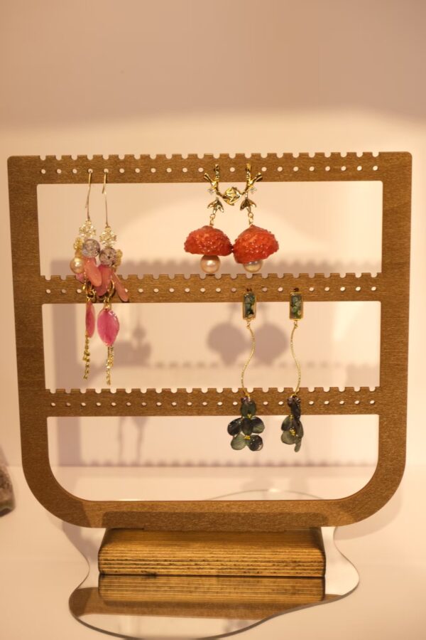 木质耳环架三层