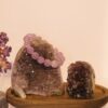 紫水晶原石两件原石摆件