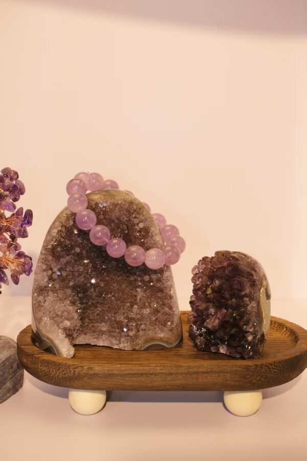 紫水晶原石两件原石摆件