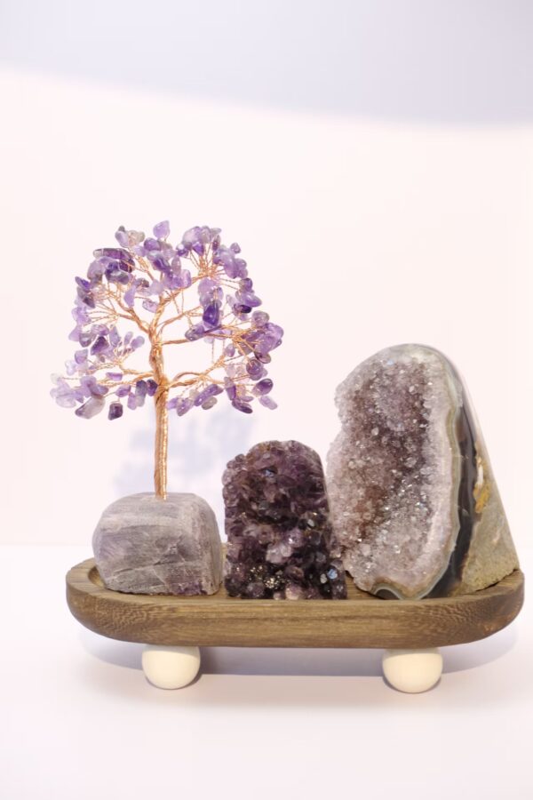 紫色水晶原石摆件