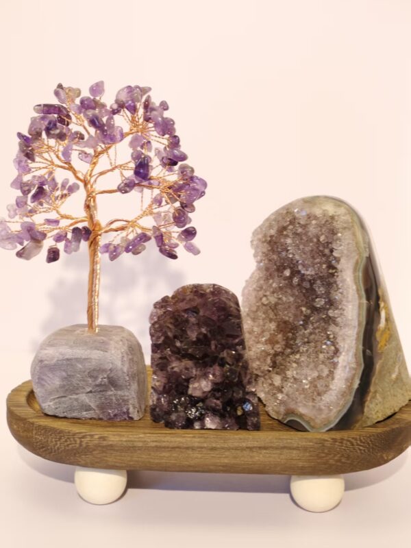 紫色水晶原石摆件