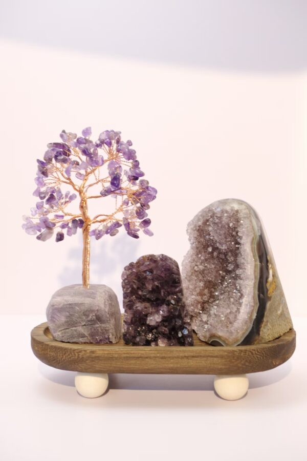 紫色水晶原石摆件