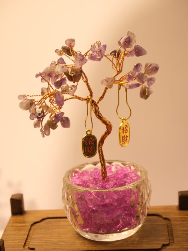 紫水晶发财树小摆件