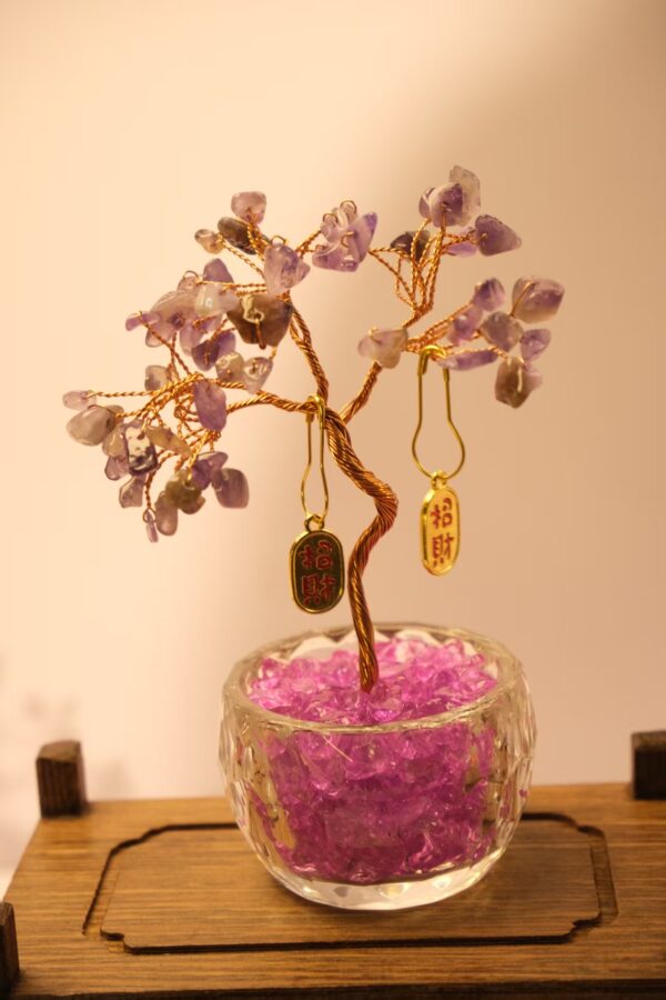 紫水晶发财树小摆件