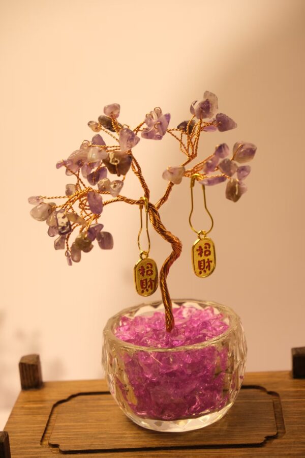 紫水晶发财树小摆件