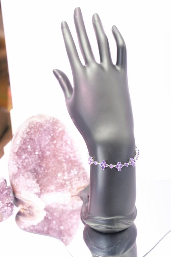 紫色彩宝戒指手链两件套套装