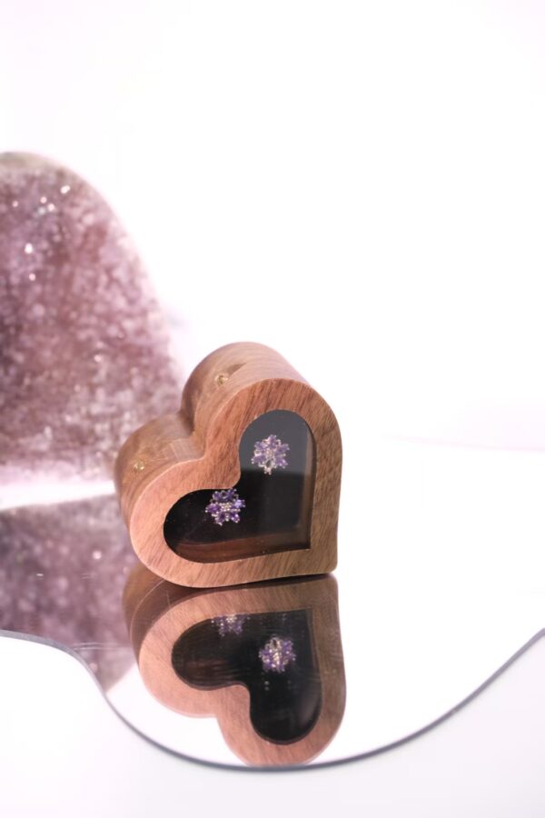 紫色水晶手链戒指耳钉套装