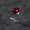 Customized Red coral ring 925 silver