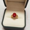 Customized Red coral ring 925 silver