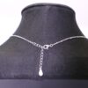 925 Silver Green Diopside Teardrop Necklace with Halo