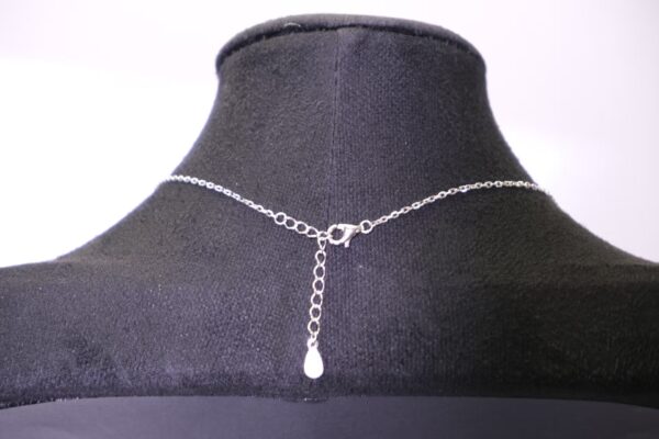 925 Silver Green Diopside Teardrop Necklace with Halo