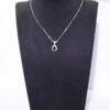 925 Silver Green Diopside Teardrop Necklace with Halo