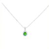 925 Silver Green Diopside Teardrop Necklace with Halo