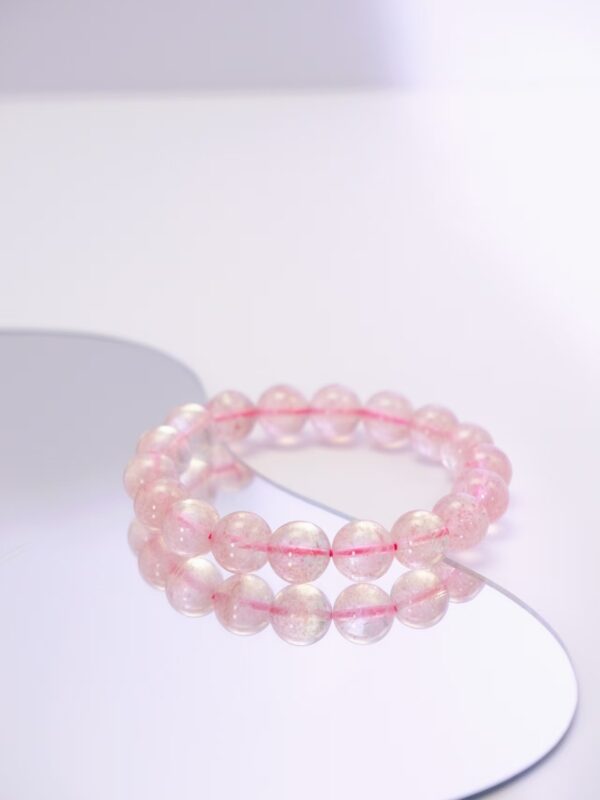 Natural Strawberry Quartz Beaded Bracelet