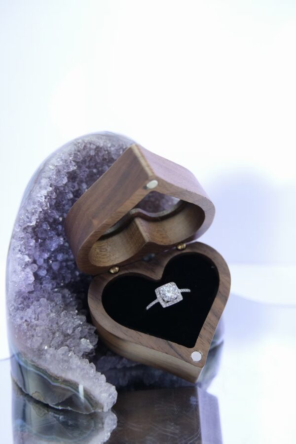 Square Moissanite Halo Ring