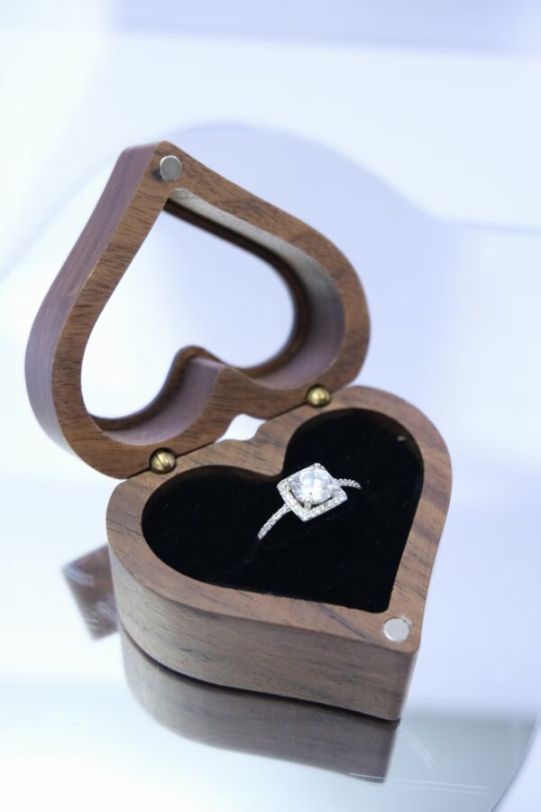 Square Moissanite Halo Ring