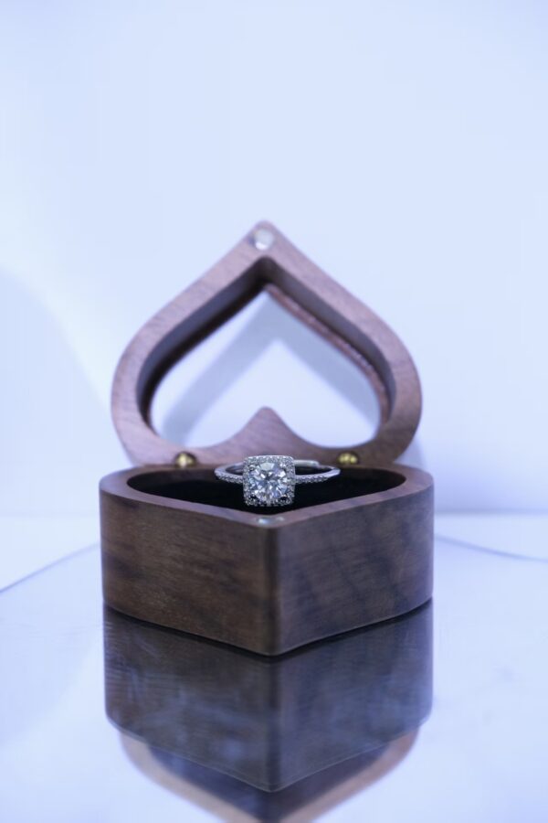 Square Moissanite Halo Ring