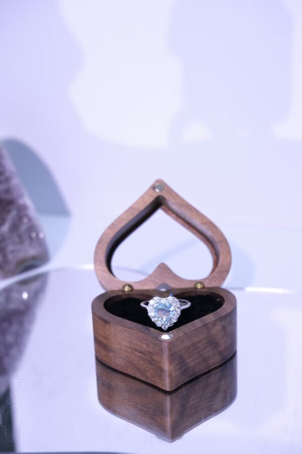 Heart-Shaped Blue Topaz Ring
