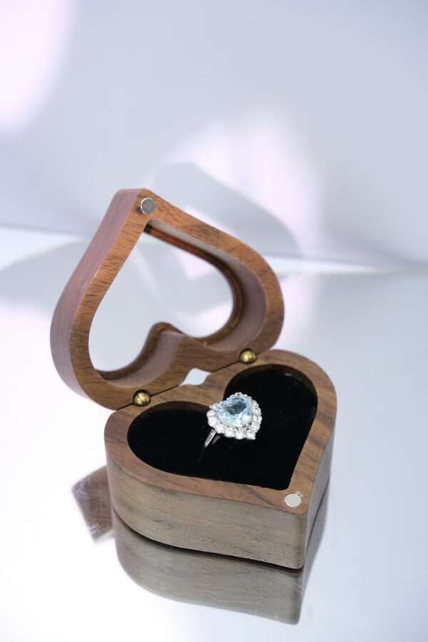 Heart-Shaped Blue Topaz Ring