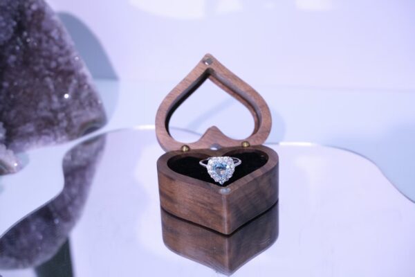 Heart-Shaped Blue Topaz Ring