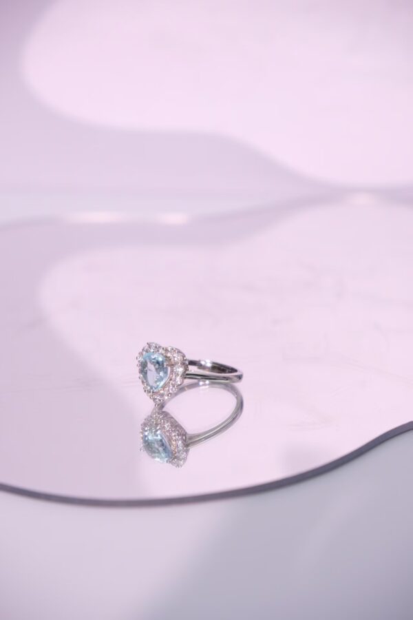 Heart-Shaped Blue Topaz Ring
