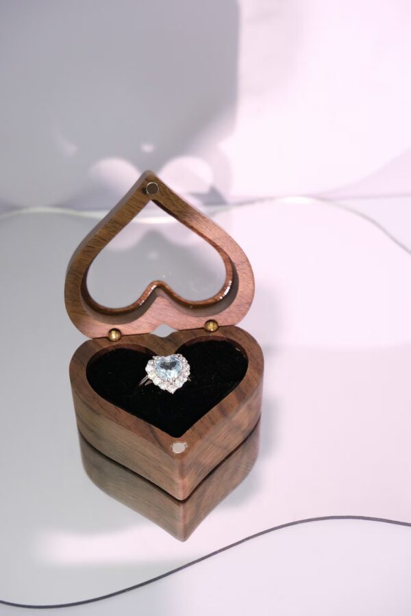 Heart-Shaped Blue Topaz Ring