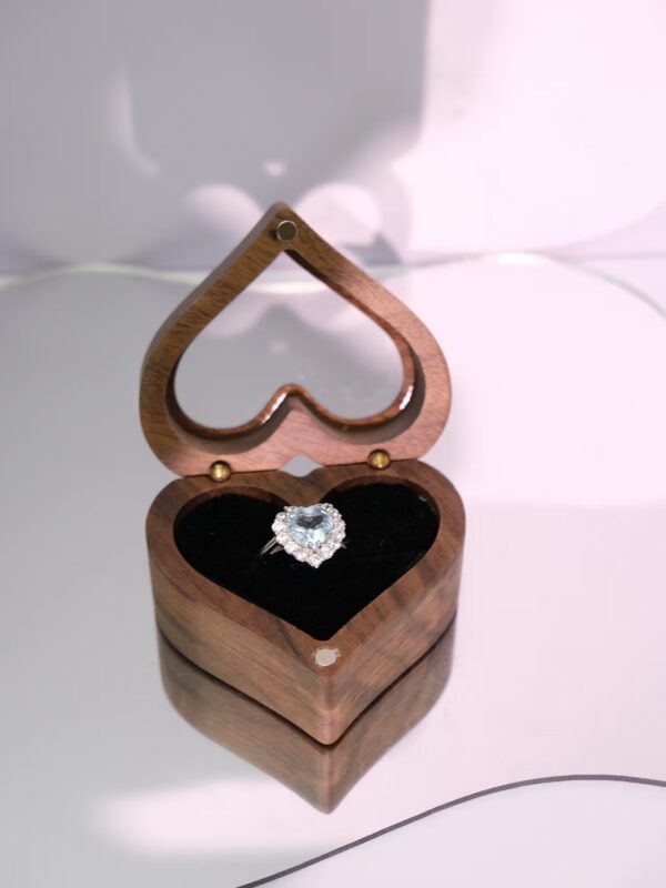Heart-Shaped Blue Topaz Ring