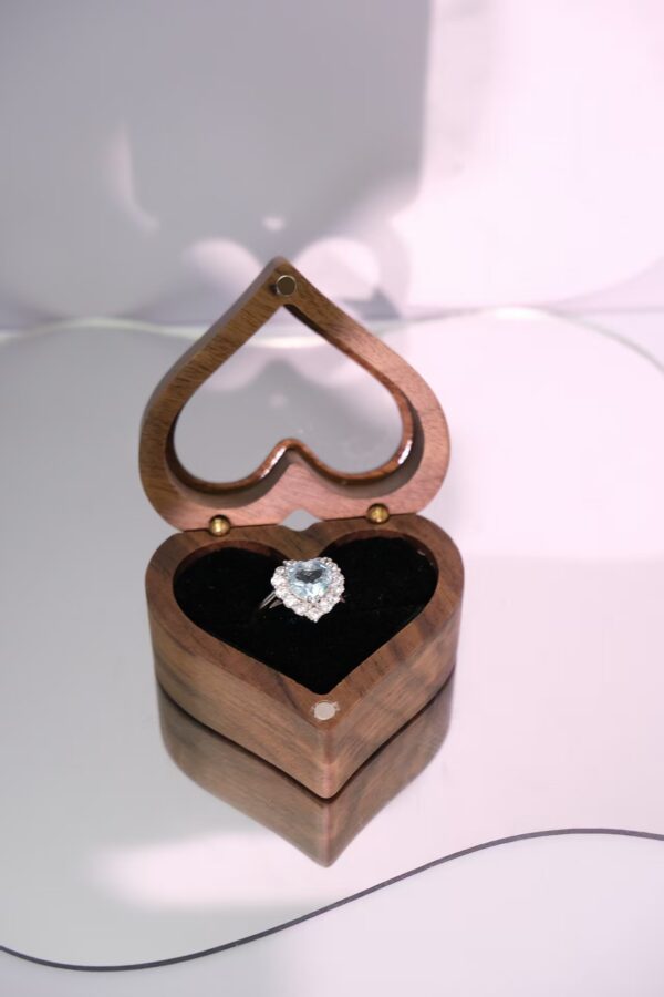 Heart-Shaped Blue Topaz Ring
