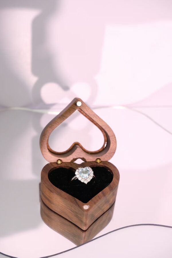 Heart-Shaped Blue Topaz Ring