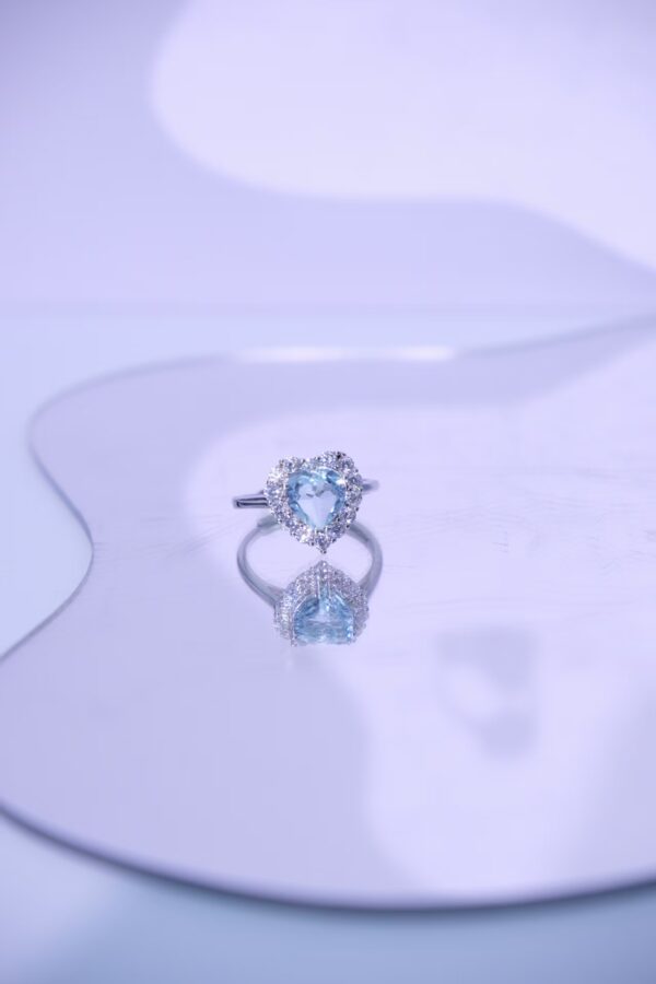 Heart-Shaped Blue Topaz Ring