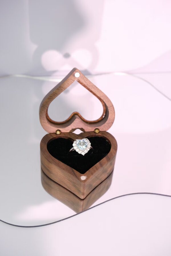 Heart-Shaped Blue Topaz Ring