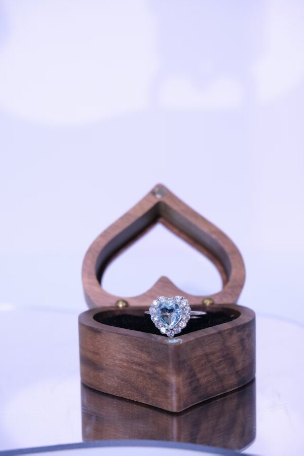 Heart-Shaped Blue Topaz Ring