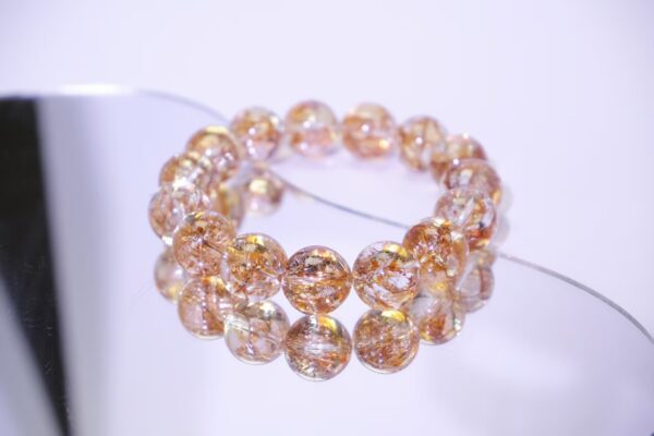 金箔胶花 手串 (5) Golden Foil in Amber Resin Bracelet