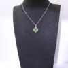 Four-Leaf  Jade Necklace with Traditional Chinese Goldsmithing