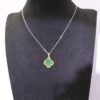 Four-Leaf  Jade Necklace with Traditional Chinese Goldsmithing