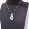 925 Silver Jade Gourd  Necklace Diamond Halo
