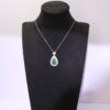 925 Silver Jade Gourd  Necklace Diamond Halo