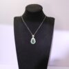 925 Silver Jade Gourd  Necklace Diamond Halo