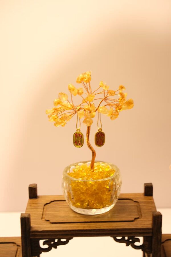 黄水晶发财树小摆件