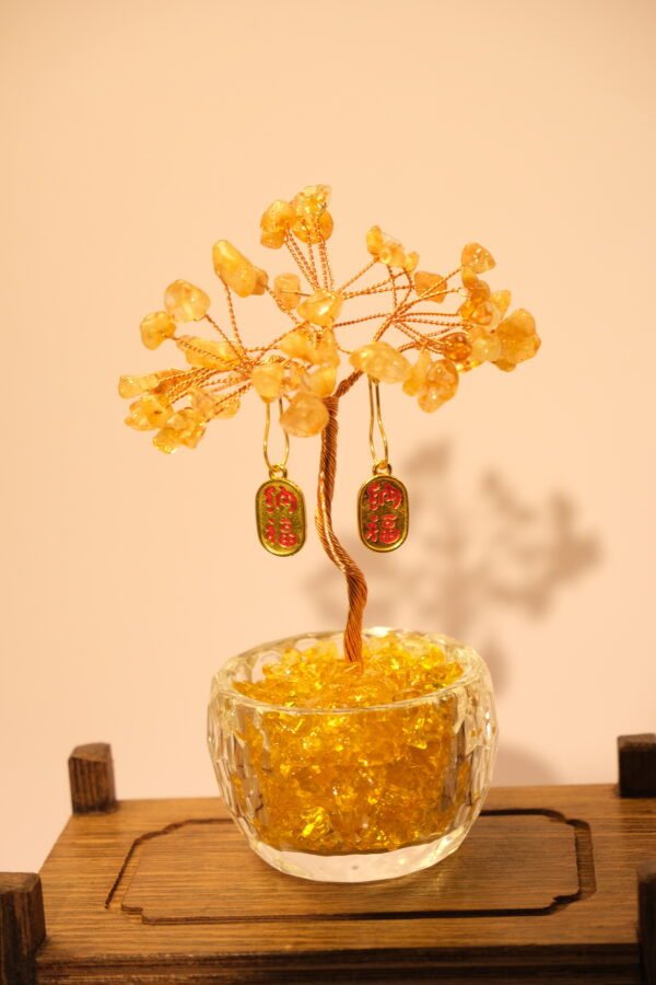 黄水晶发财树小摆件