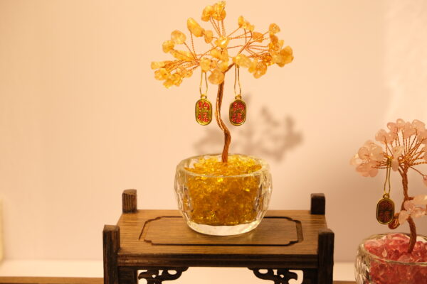黄水晶发财树小摆件