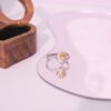 Pear-Cut Natural Citrine Ring with Diamond Halo
