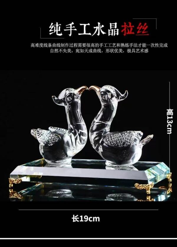 Exquisite Handmade Crystal Mandarin Duck Figurine