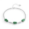 Natural Jade Leaf Jewelry Set 4pcs (Necklace, Earrings, Ring，bracelet) with 925 Sterling Silver & CMA Certificate